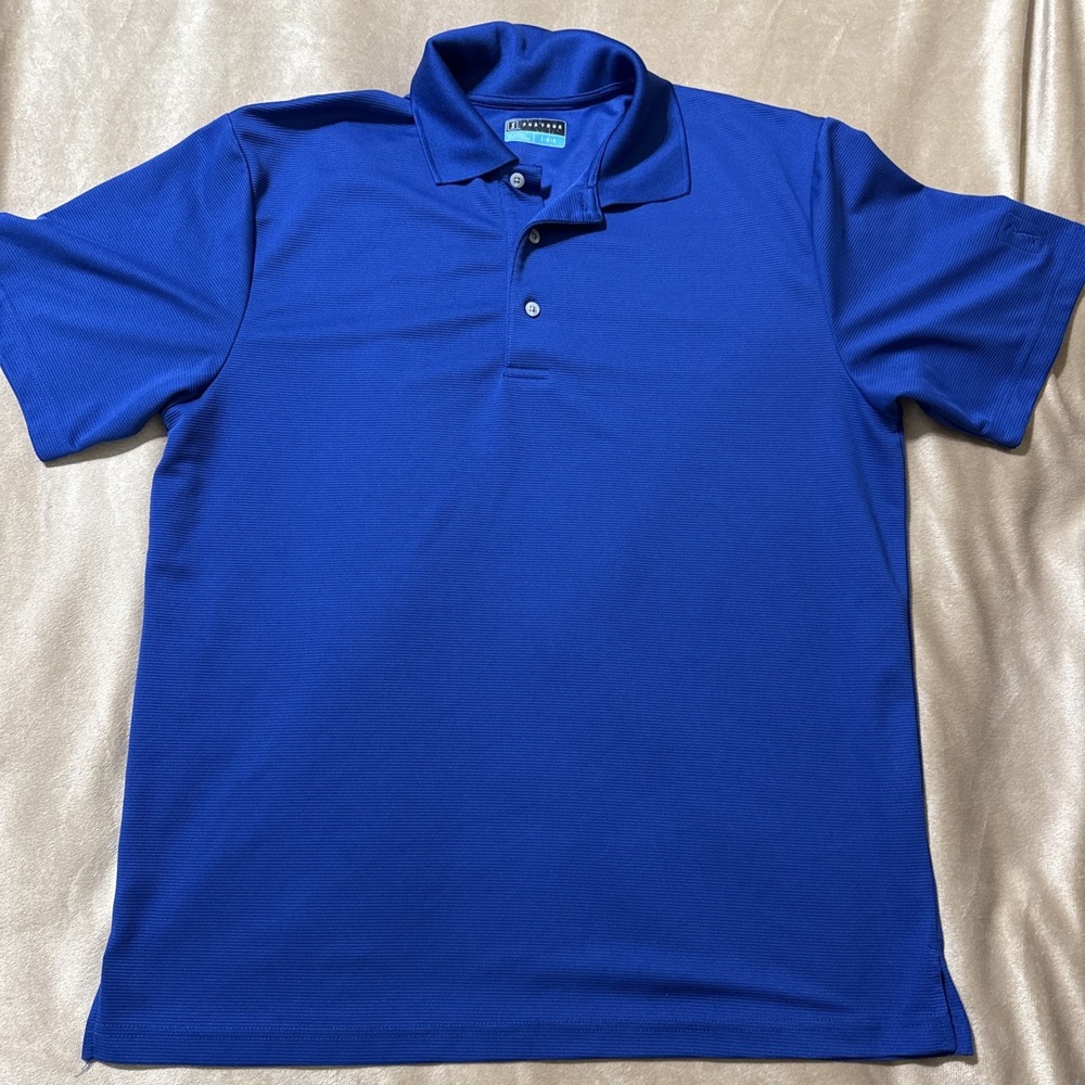 PGA Tour Men's Pro Series Short Sleeve Golf Polo Shirt Royal Blue Large